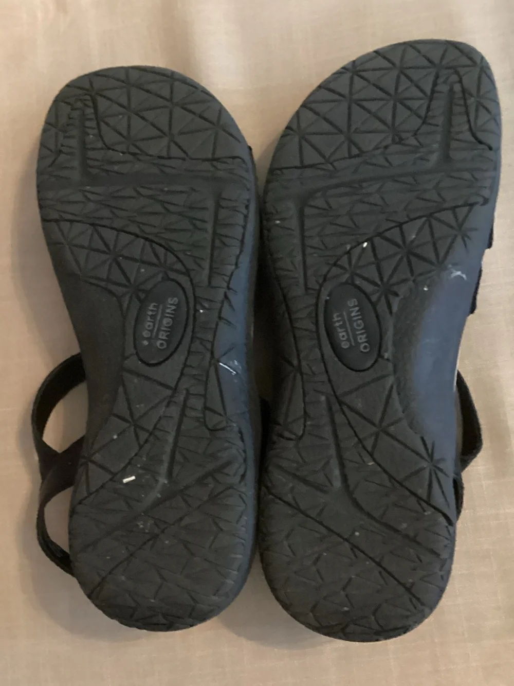 Earth Origins Black Women's Strappy Leather Sandals